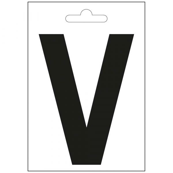 Nautische letter v zwart 100 mm.