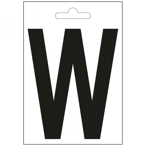 Nautische letter w zwart 100 mm.