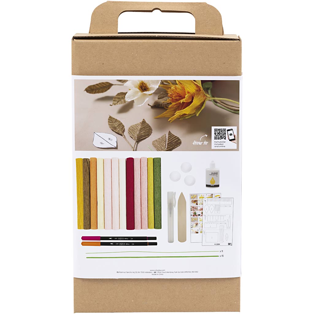 Creatief bedrijf hobbyset crêpepapier bloemen boeket
