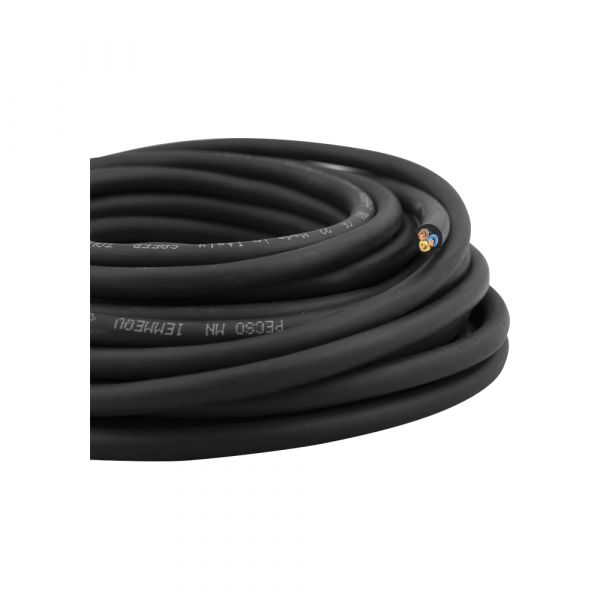 Huishoudkabel 3x1,0 zwart 10 meter