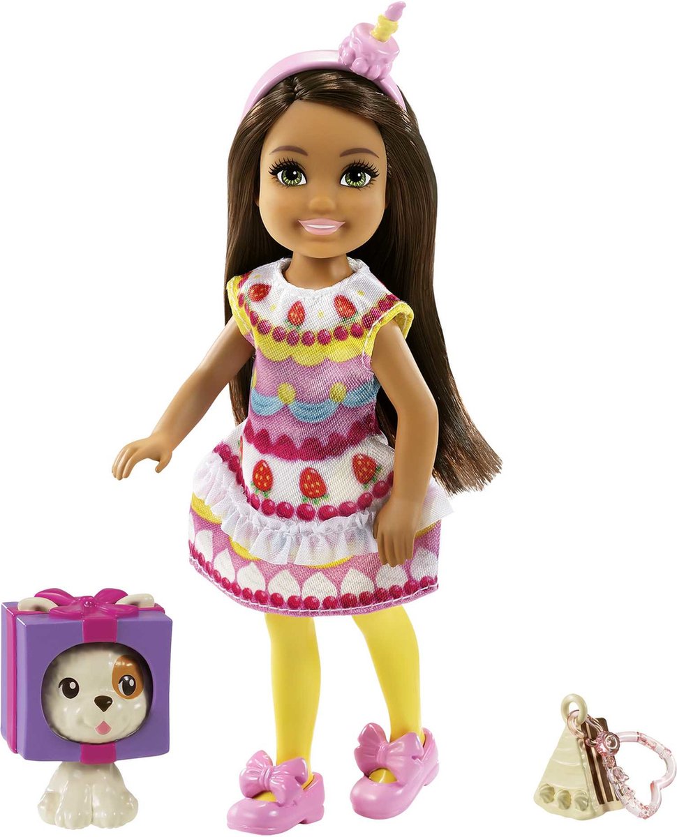 Barbie club chelsea - meisje met cupcake jurkje - 15 cm - minipop