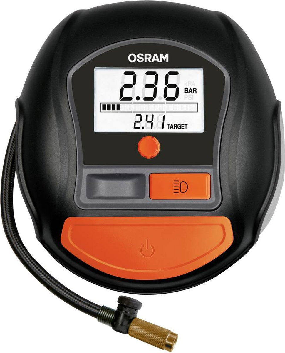 Osram compressor digitaal display, overbelastingsbeveiliging, met werklamp, snoeropbergruimte opname