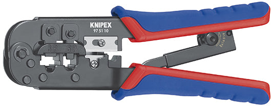 Knipex krimptang voor western-stekkers 975110 (blauw rood, rj 11 12 45 )