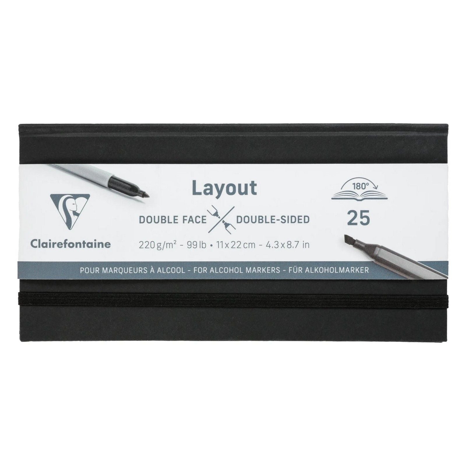 Clairefontaine • layout alcohol markers boek 220g 11x22cm 25x