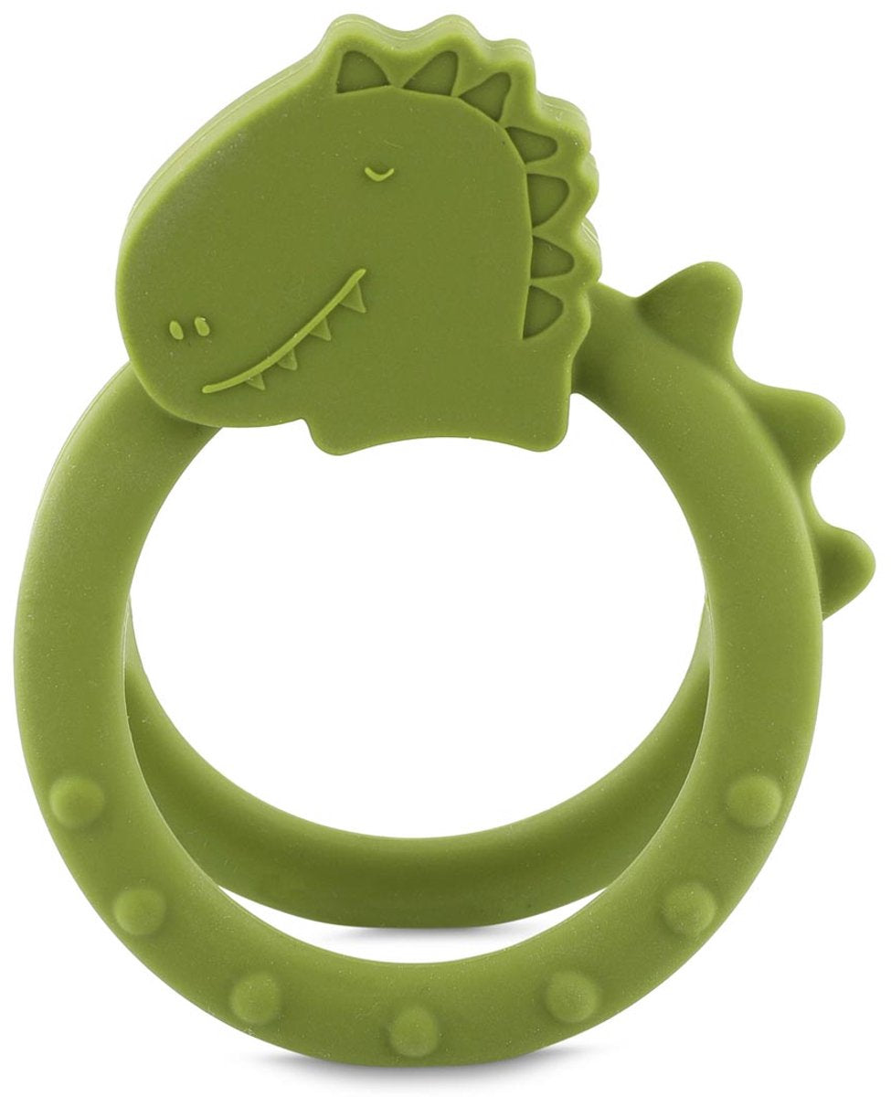 Trixie sensorische bijtring mr. dino â€“ 0m+ â€“ 100% siliconen â€“ ideaal voor doorkomende tandjes