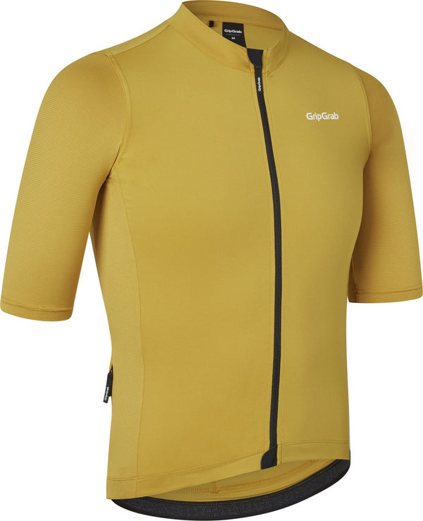 Gripgrab - ride fietsshirt korte mouwen zomer wielrenshirt cycling jersey - mosterd geel - heren - maat s