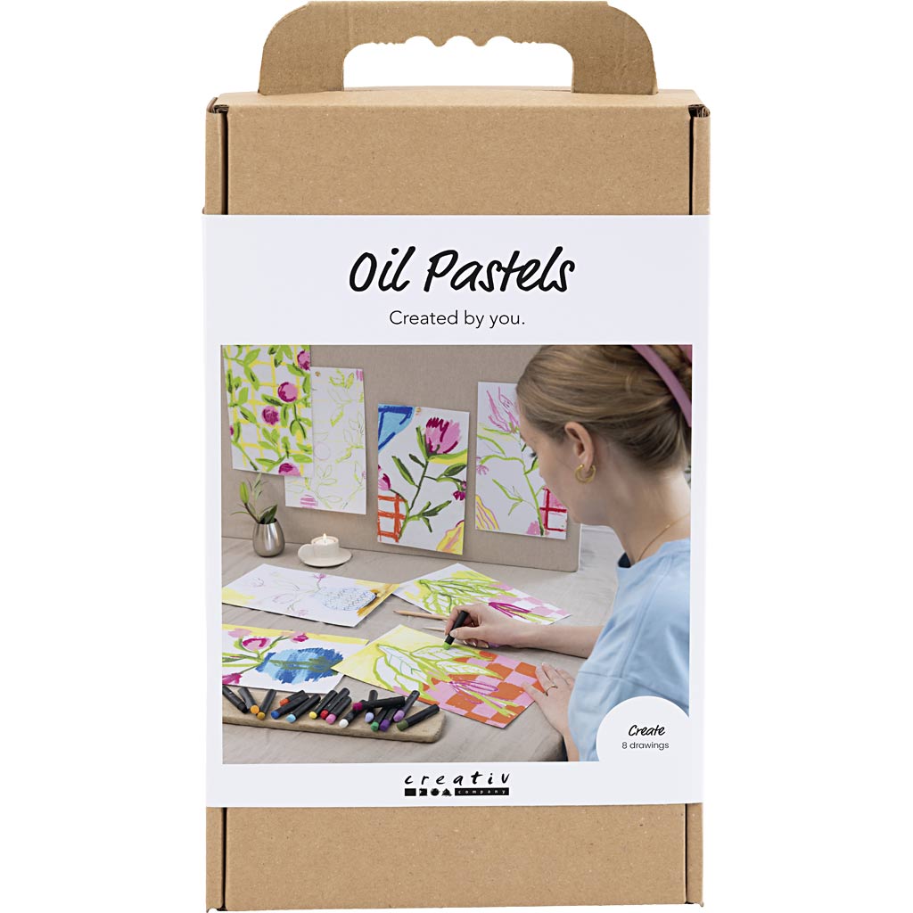 Creativ company hobbyset oliepastel bloemen diverse kleuren
