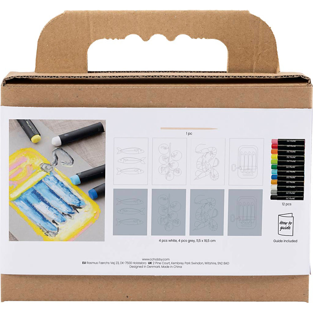 Https: www.cchobby.nl mini-hobbyset-oliepastel-vis-en-schelpdieren-grijs-wit-1-doos