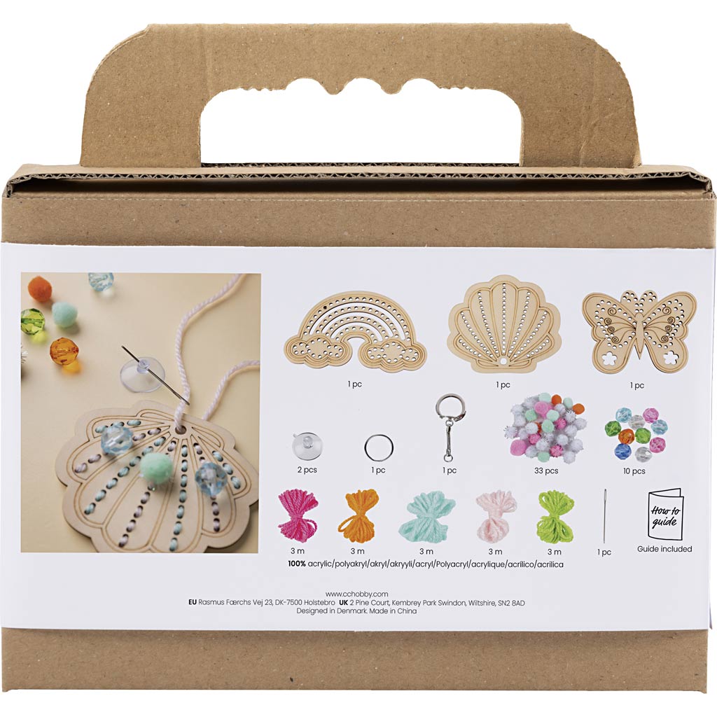 Https: www.cchobby.nl mini-hobbyset-borduurwerk-vlinder-schelp-regenboog-diverse-kleuren-1-doos