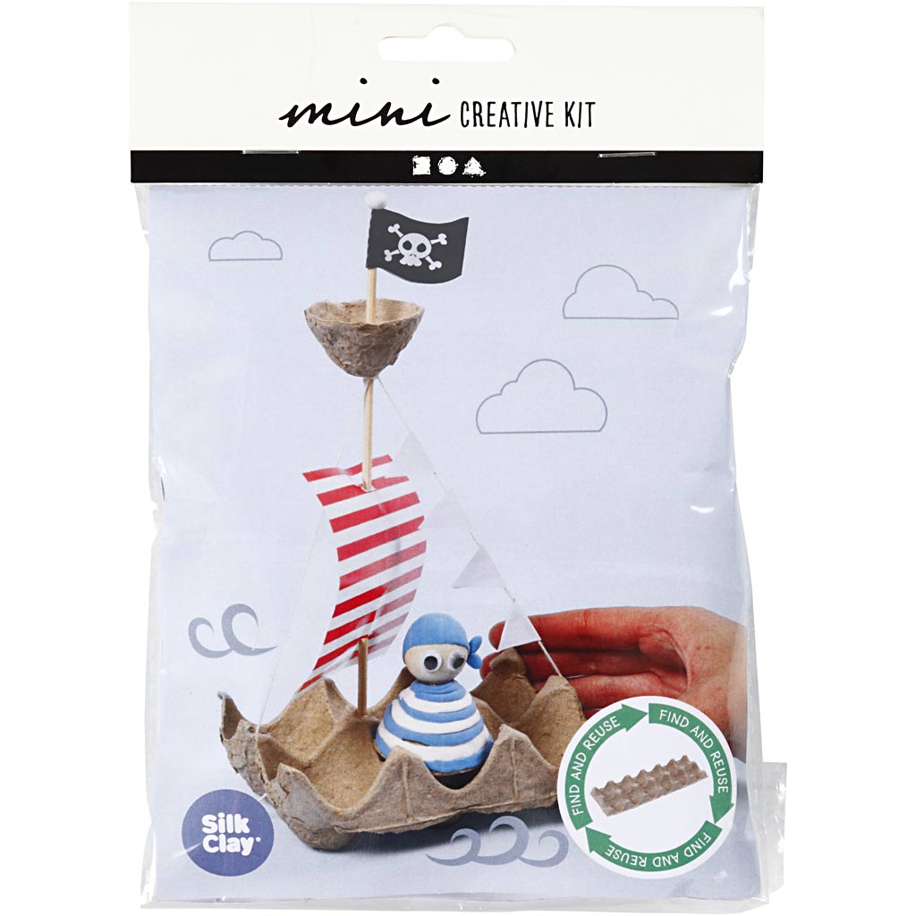Creativ company mini creatieve kit eierdoos piratenboot