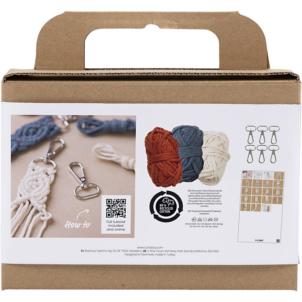 Creativ company mini hobbyset macramé sleutelhangers