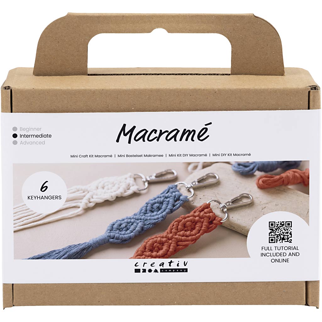 Creativ company mini hobbyset macramé sleutelhangers