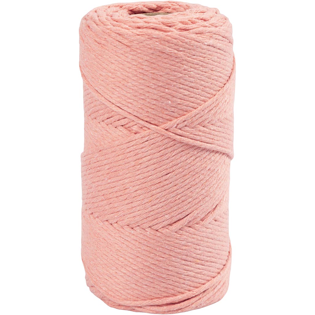 Creativ company macramé koord, l: 198 m, d 2 mm, roze, 330 gr 1 rol