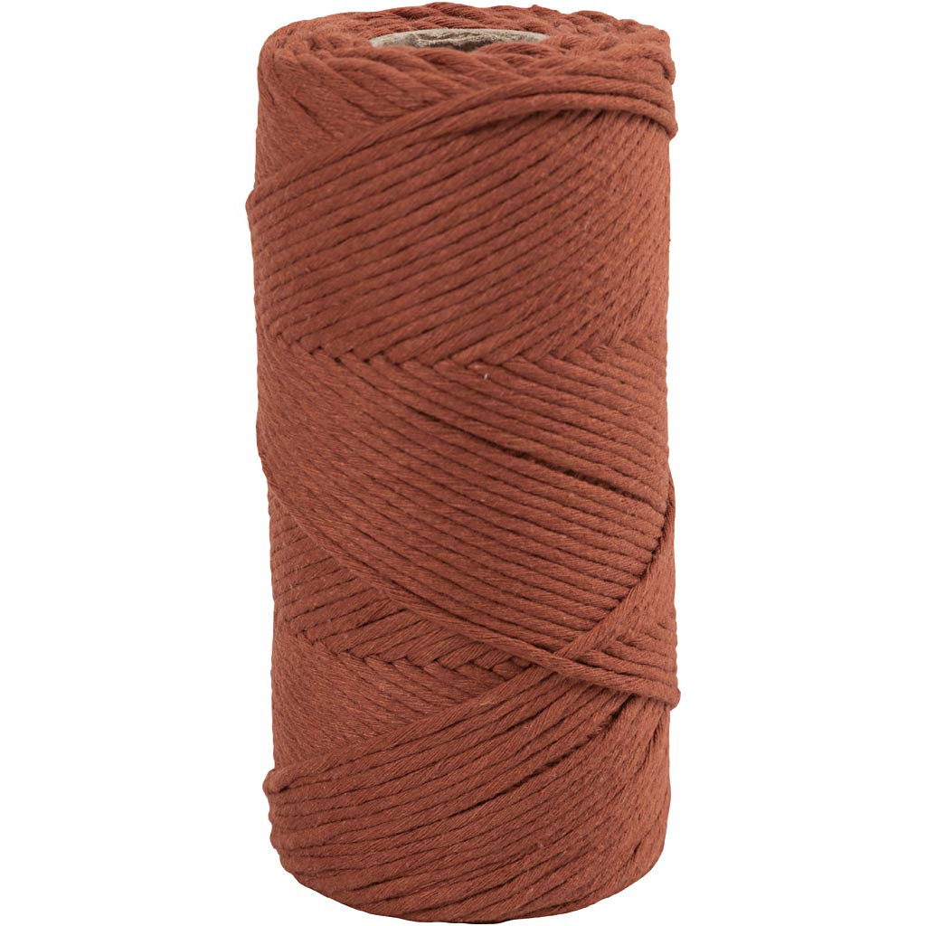Creativ company macramé koord, l: 198 m, d 2 mm, burnt orange, 330 gr 1 rol