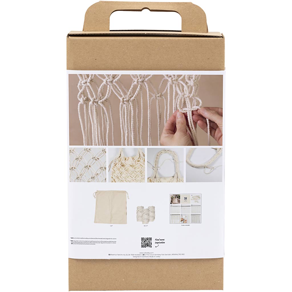Creativ company hobbyset macramé tas wit