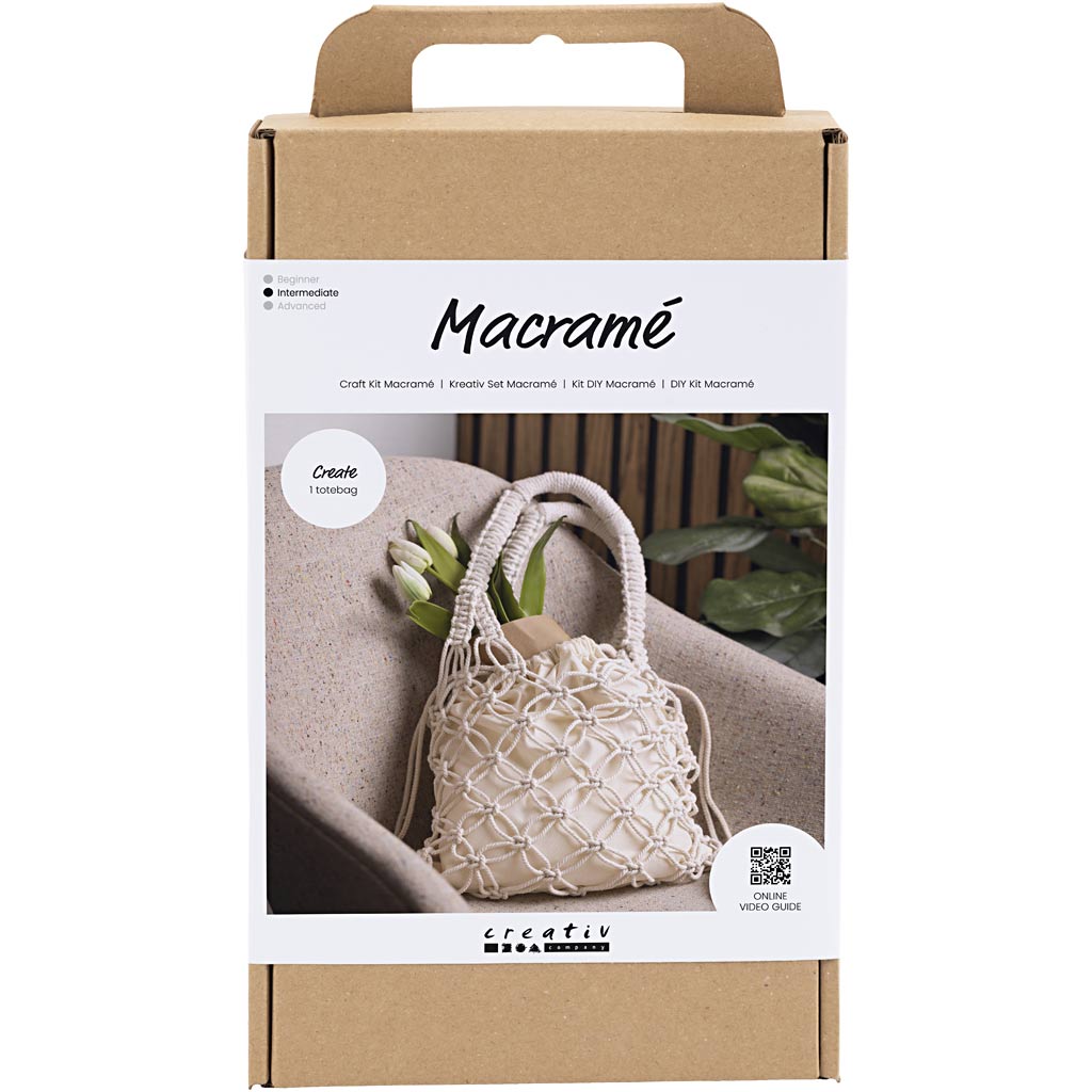 Creativ company hobbyset macramé tas wit