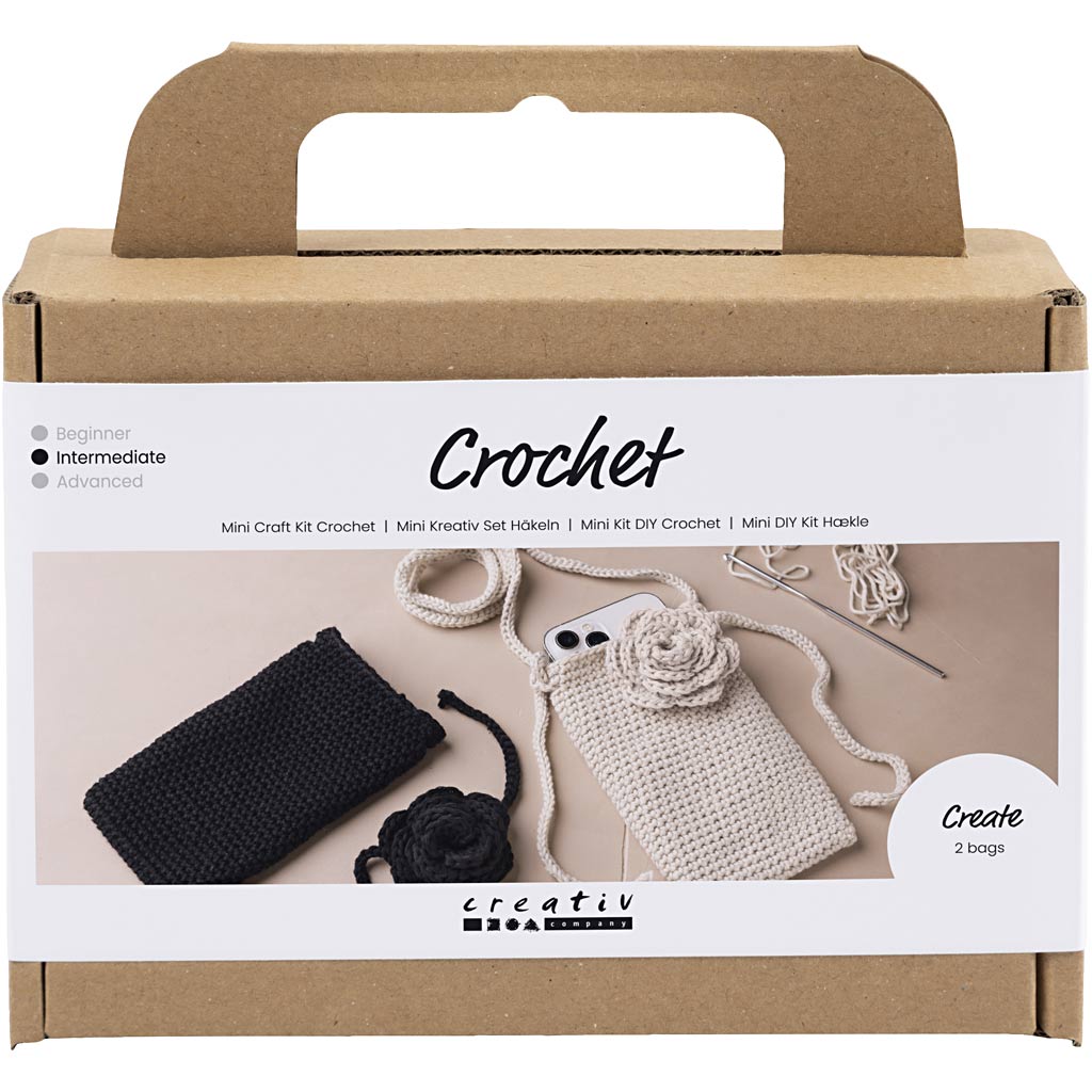 Creative company mini hobbyset haken tas met roos