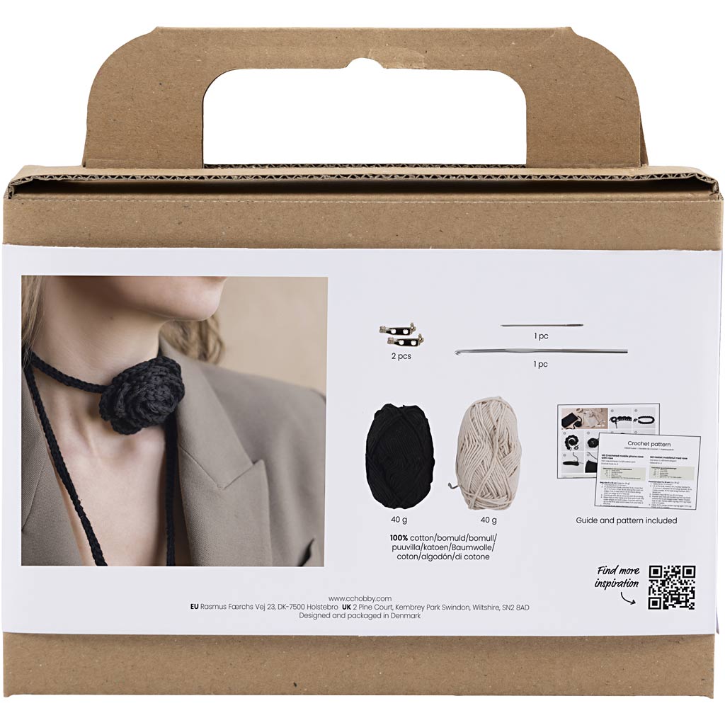 Creative company mini hobbyset haken tas met roos