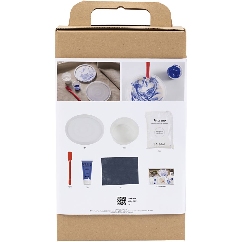 Creatief bedrijf hobbyset hars gieten rond dienblad marmereffect