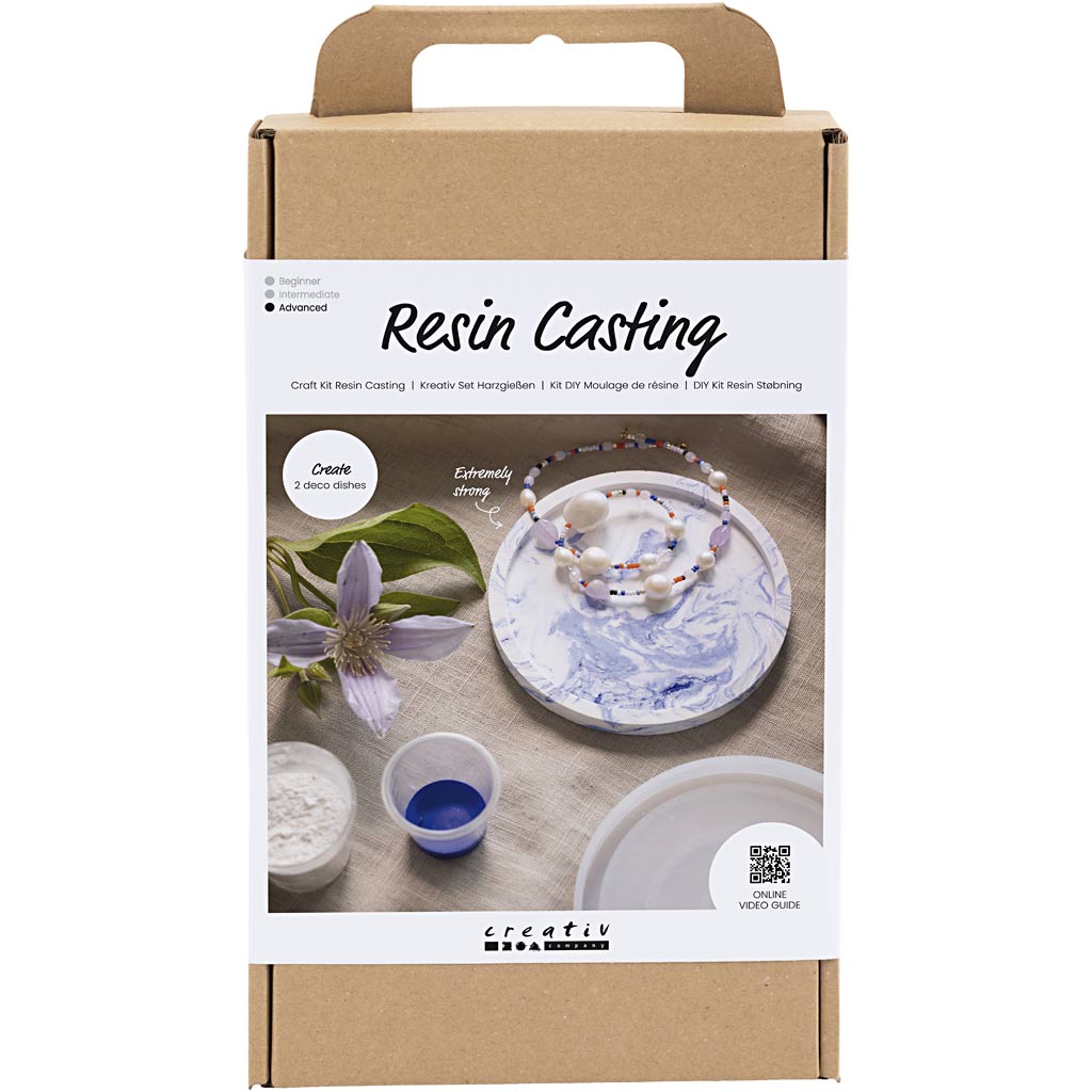 Creatief bedrijf hobbyset hars gieten rond dienblad marmereffect