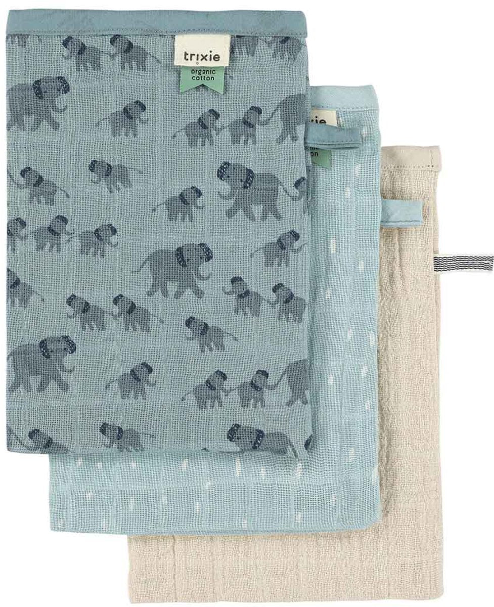 Trixie tetra washandjes 3-pack mix - enchanting elephant