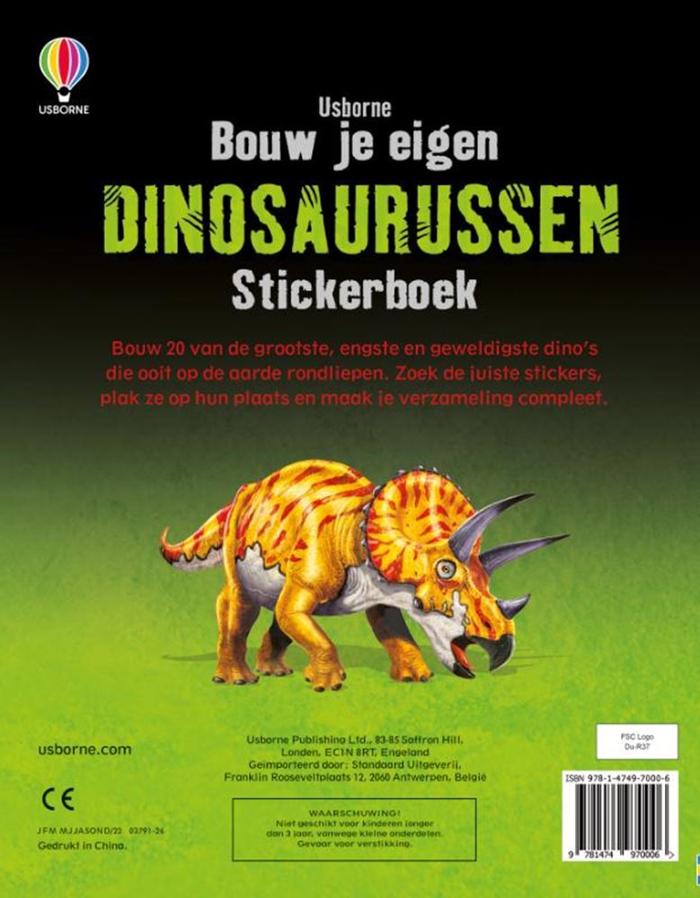 Wpg uitgevers stickerboek: bouw je eigen dinosaurussen