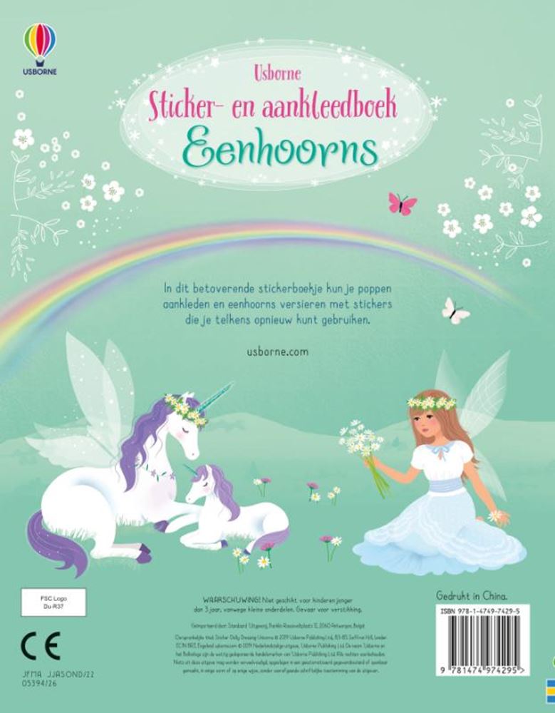 Sticker-en aankleedboek eenhoorns. 4+