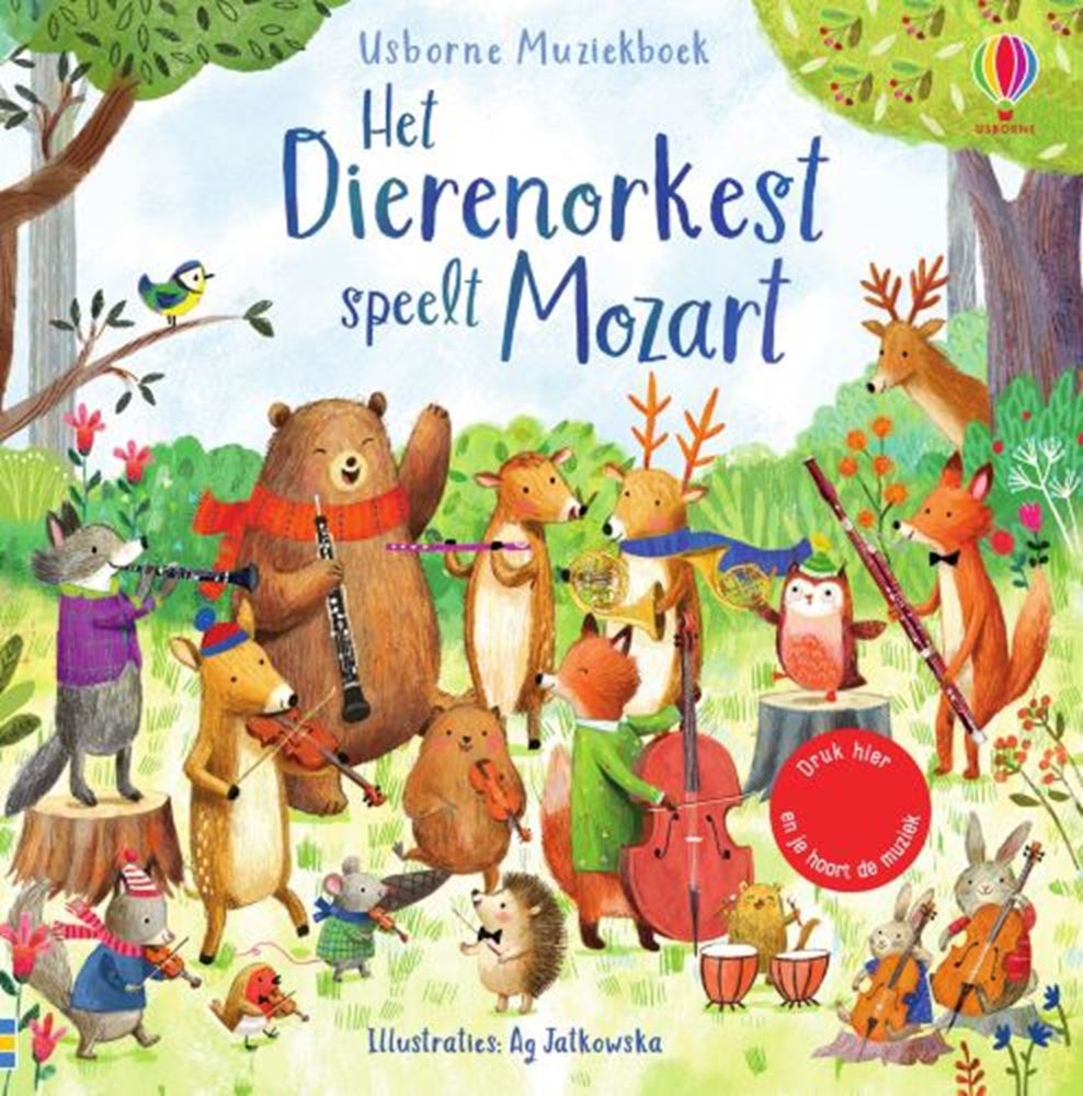 Geluidenboek orkest speelt mozart. 2+