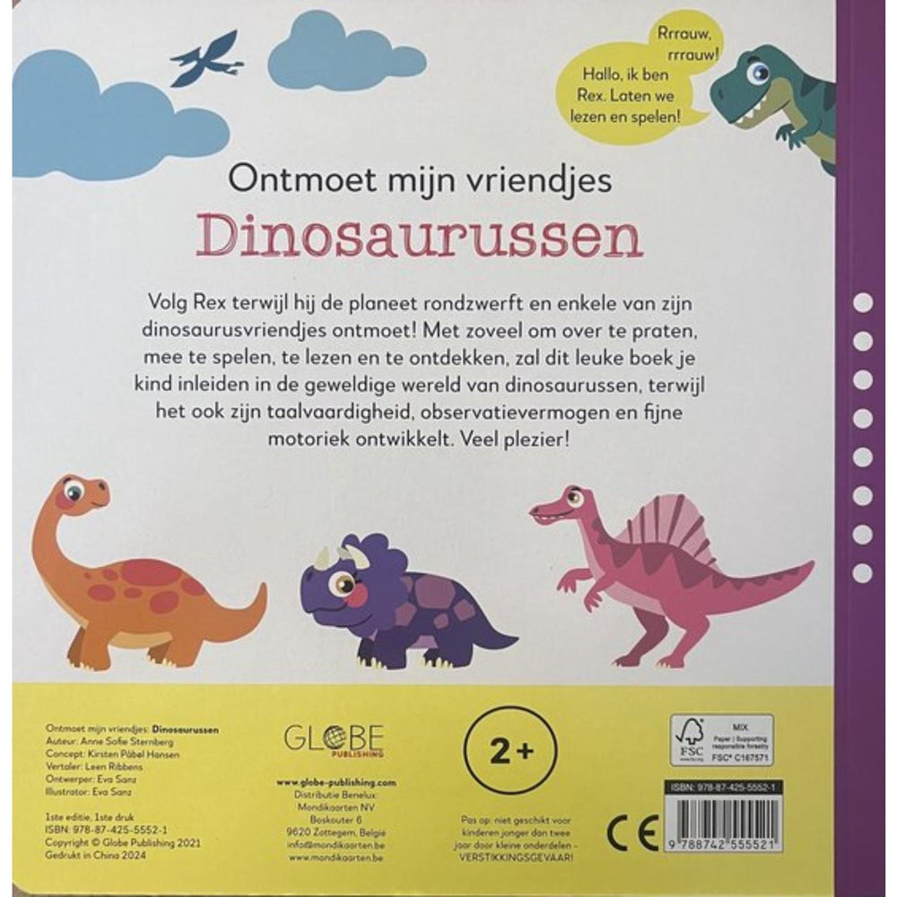 Kartonboek ontmoet mijn vriendjes dinosaurussen
