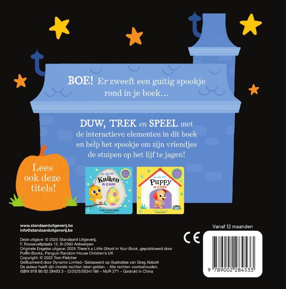 Karton: er zit een spook in je boek. 1+
