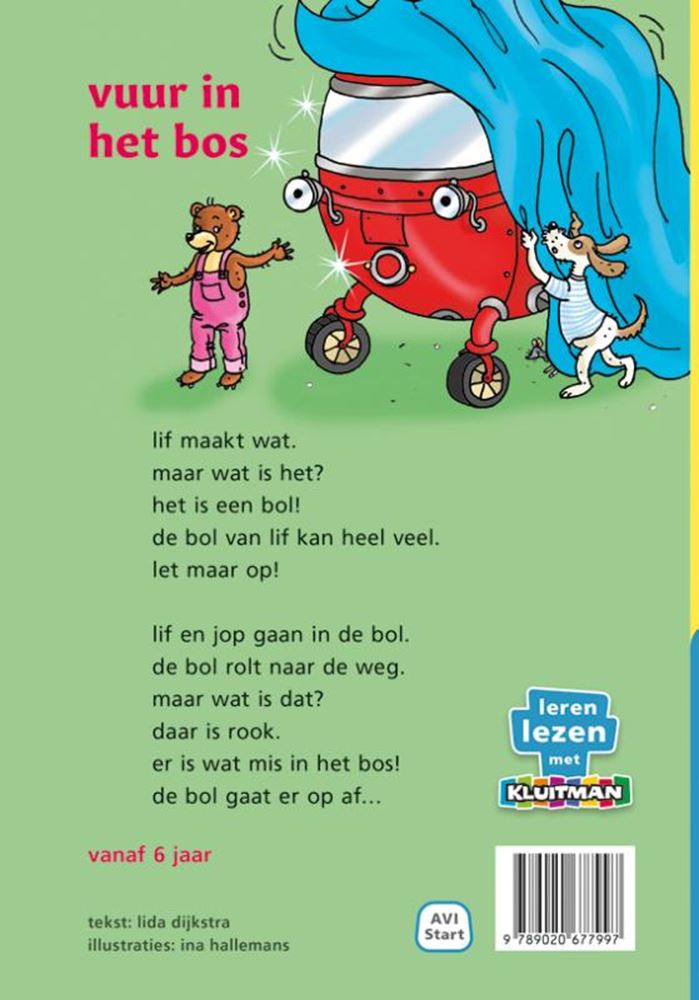 Uitgeverij kluitman de bol van lif, vuur in het bos - avi-start
