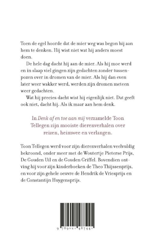Toon tellegen: denk af en toe aan mij. c