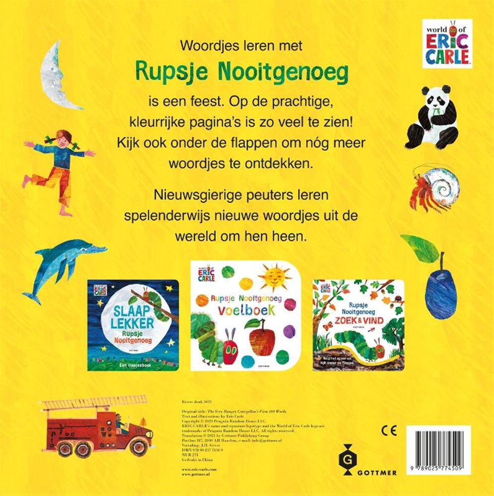 Gottmer uitgevers groep rupsje nooitgenoeg, 100 eerste woordjes.