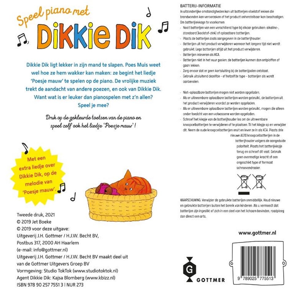 Geluidenboek: speel piano met dikkie dik