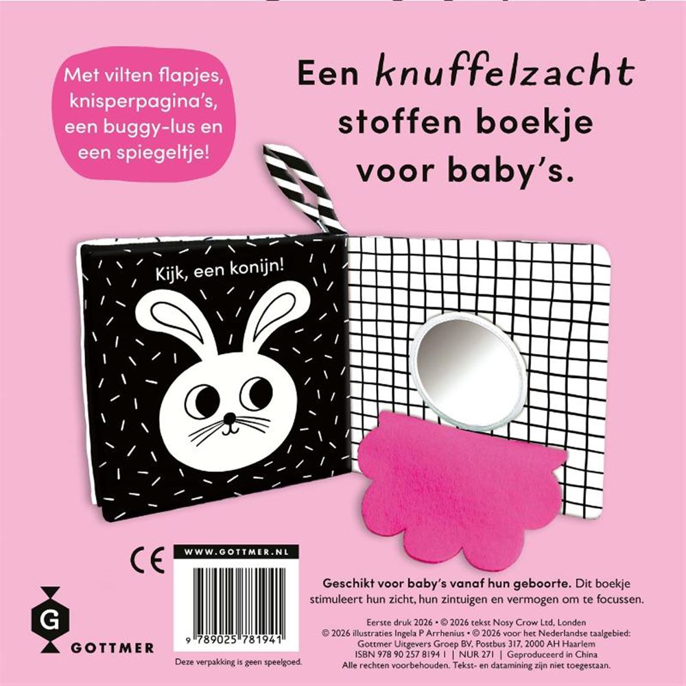 Stoffen boek knuffelpoes 0+