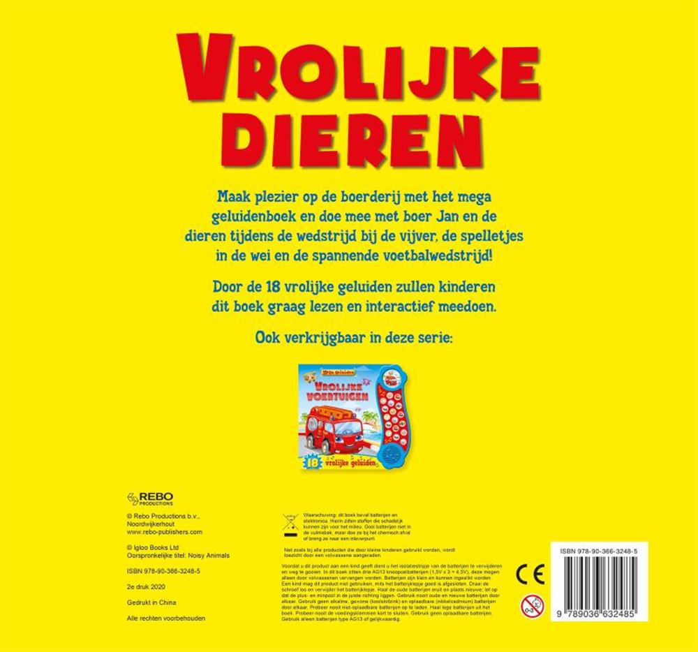 Rebo uitgeverij mega geluidenboek - vrolijke dieren