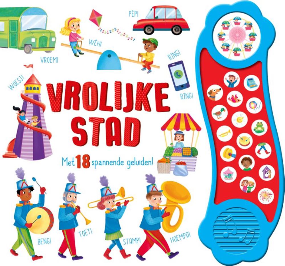 Rebo uitgeverij geluidenboek vrolijke stad