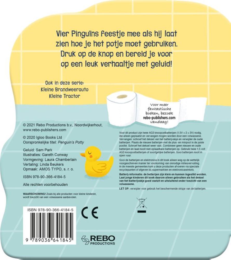 Geluidboek kleine pinguïn op het potje