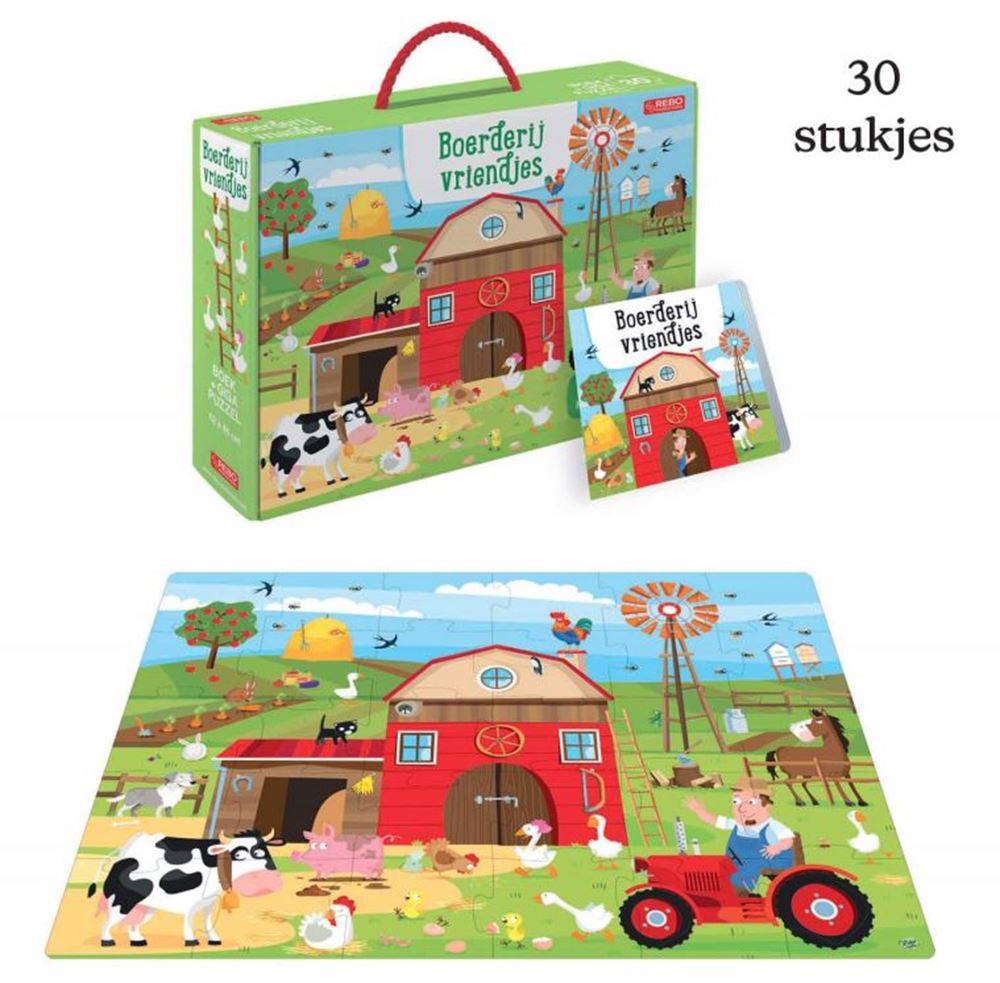 Rebo uitgevers boek en puzzel - boerderijvriendjes