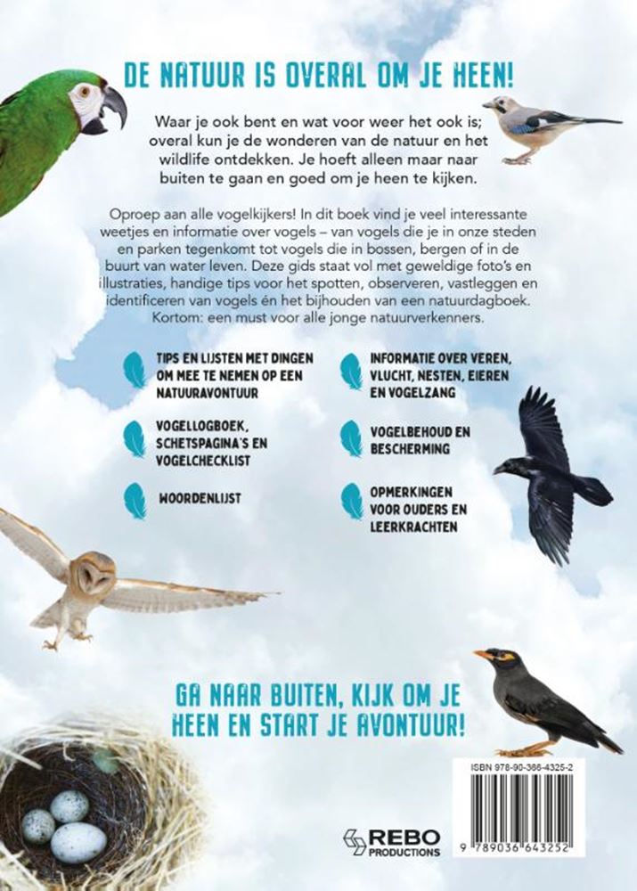 Rebo uitgevers vogels - gids en natuurdagboek voor kinderen