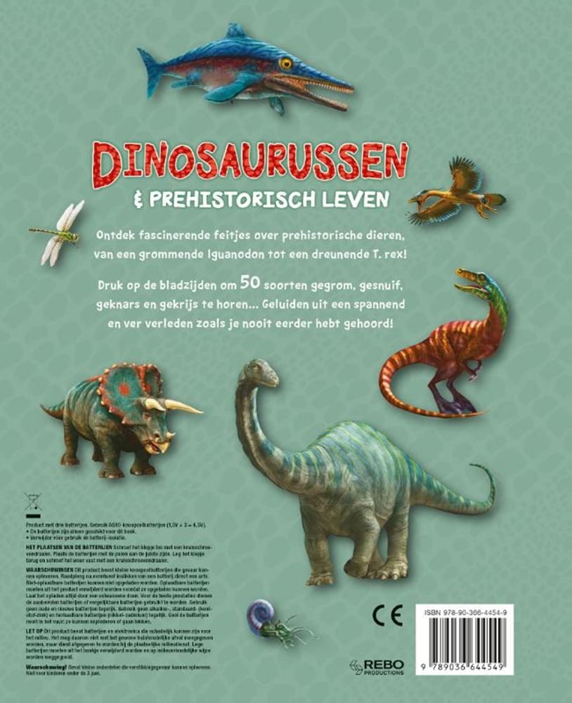 Rebo uitgeverij geluidenboek dinosaurussen prehistorie