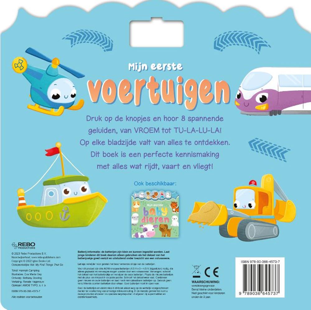 Rebo publishers geluidenboek: mijn eerste voertuigen 2+
