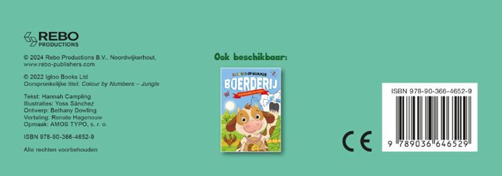 Rebo uitgeverij jungle - kleuren op nummer