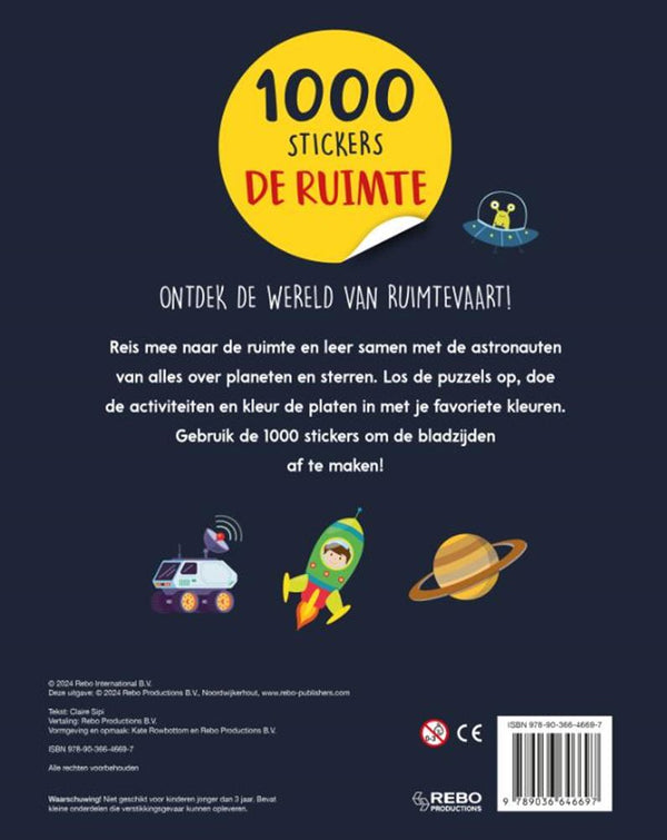 Stickerboek:de ruimte - 1000 stickers 3+