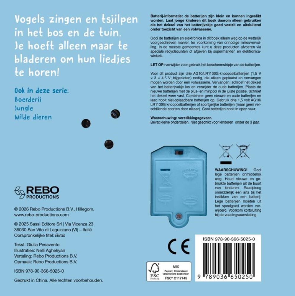 Rebo publishers vogels - wat hoor ik daar? - 6 geluiden
