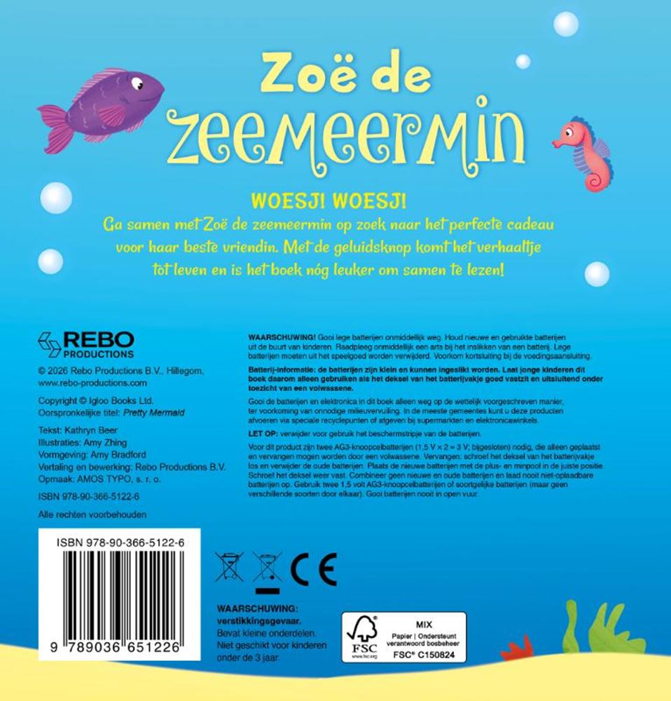 Geluidenboek: zoë de zeemeermin. 1+