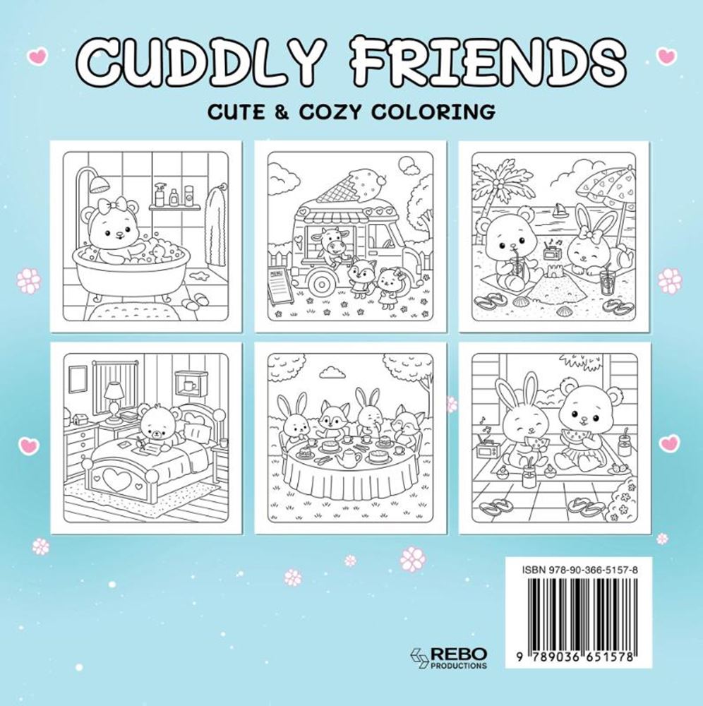 Cuddly friends - cute cozy coloring 6+