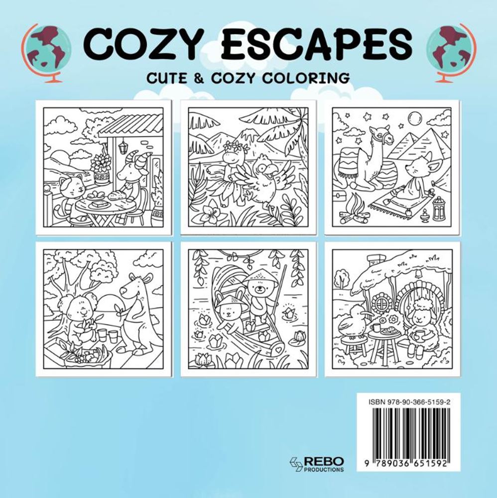 Cozy escapes - cute cozy coloring. 6+