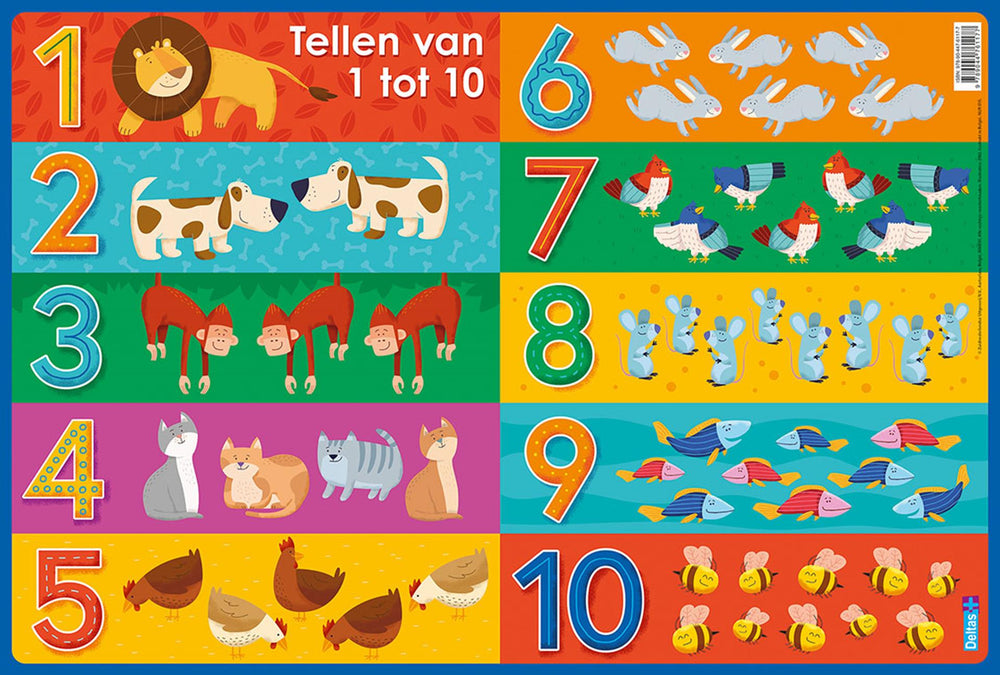 Deltas educatieve onderleggers preschool - tellen van 1 tot 10