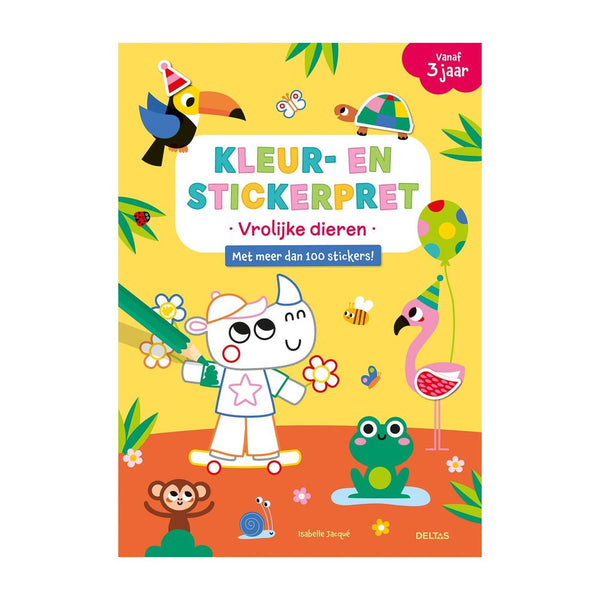 Deltas kleur- en stickerpret vrolijke dieren vanaf 3 jaar